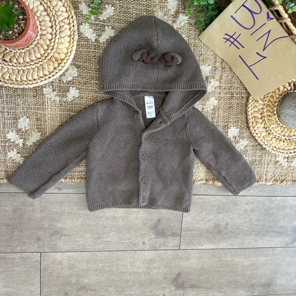 New Carter's Christmas Reindeer Hooded Thick Knit Cardigan 
Jacket Sweater - Picture 10 of 15